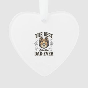 Best Sheltie Dad Ever Vintage Dog Lover Design_1 Ornament