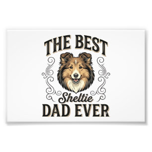 Best Sheltie Dad Ever Vintage Dog Lover Design_1 Photo Print