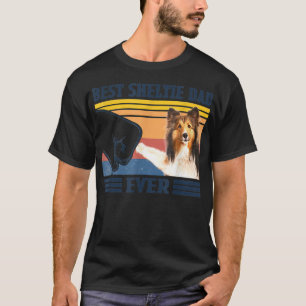 Best Shetland Sheepdog Sheltie Dad Ever Vintage F T-Shirt