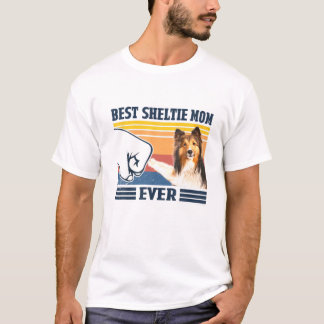 Best Shetland Sheepdog Sheltie Mum Ever Vintage Mo T-Shirt