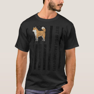 Best Shiba Inu Dad Ever USA Flag Shiba Inu Owner P T-Shirt