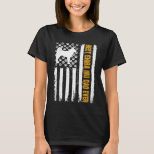 Best Shiba Inu Dog Dad Ever American Flag T-Shirt