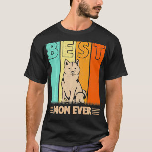 Best Shiba Inu Dog Mum Ever Retro Graphic Mama Mot T-Shirt
