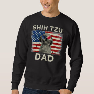 Best Shih Tzu Dad Ever American Flag Father S Da Sweatshirt