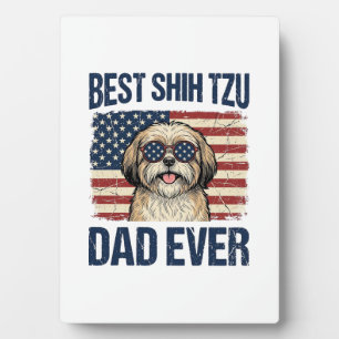 Best Shih Tzu Dad Ever Patriotic Dog Plaque
