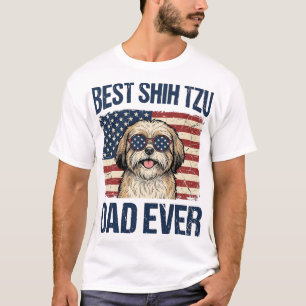 Best Shih Tzu Dad Ever Patriotic Dog T-Shirt