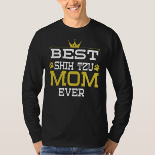Best Shih Tzu Mom Ever  For Dogs  Animals Vintage  T-Shirt