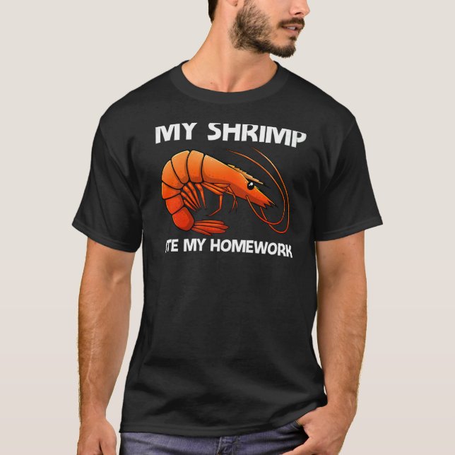Best Shrimp For Kids Boys Prawn Animal Seafood T-Shirt (Front)