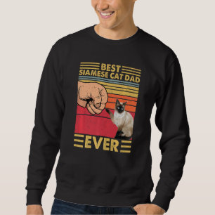 Best Siamese Cat Dad Ever Retro Vintage Sunset Sweatshirt