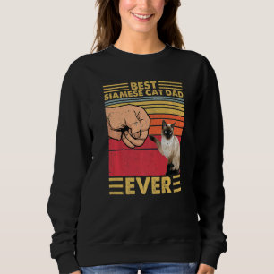 Best Siamese Cat Dad Ever Retro Vintage Sunset Sweatshirt