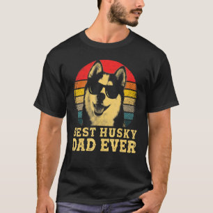 Best Siberian Husky Dad Ever Dog Retro Vintage T-Shirt
