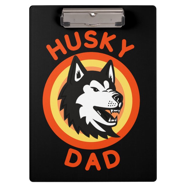 Best Siberian Husky Dad, Husky Dog Lovers Gift Clipboard (Front)