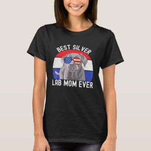 Best Silver Lab Mum Ever Vintage Patriotic America T-Shirt