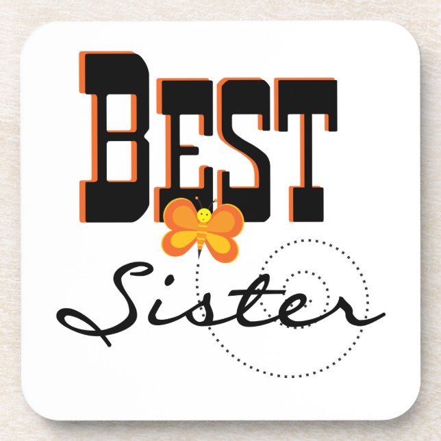 Best Sister Butterfly Gifts Coaster (Front)