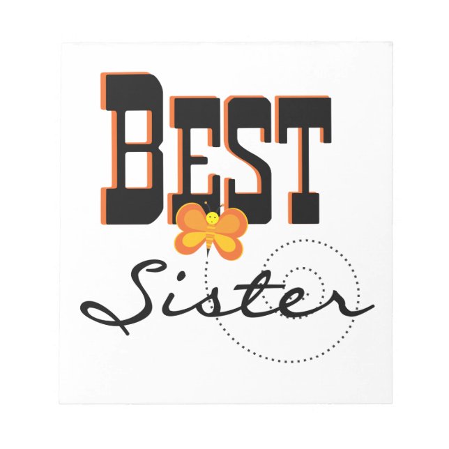 Best Sister Butterfly Gifts Notepad (Front)