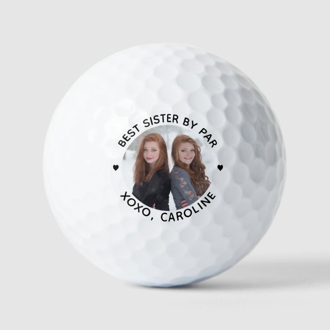 Best SISTER By Par Personalised Photo Golf Balls (Front)