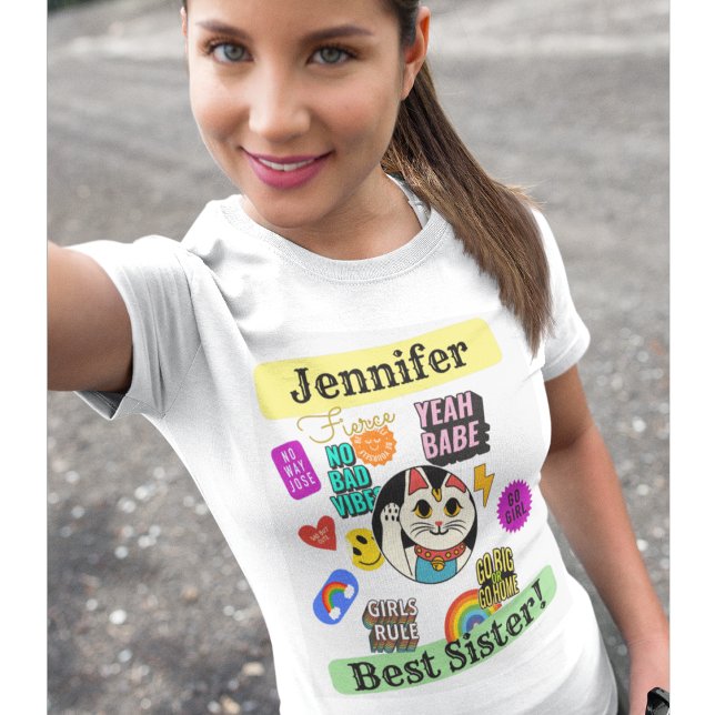 Best Sister cute personalised cats go girl T-Shirt (Creator Uploaded)