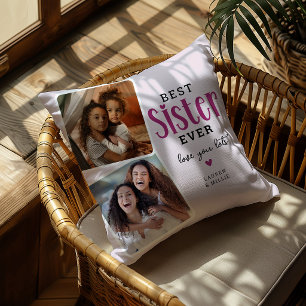 Best SISTER Ever 2 Photo Cute Gift Cushion