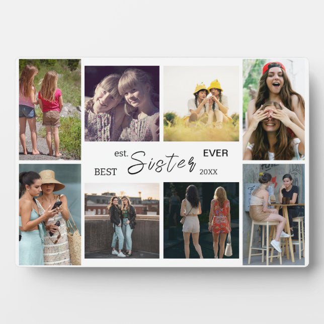Best Sister Ever – 8 Photo Collage Plaque (Front)