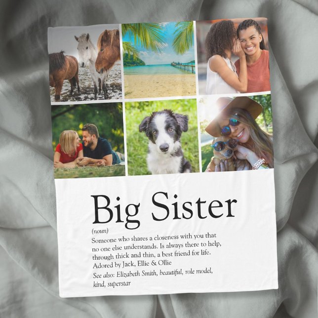 Best Sister Ever Definition 6 Photo Modern Fun Fleece Blanket (Best Sister Ever Definition 6 Photo Modern Fun Fleece Blanket)