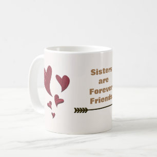 Best Sister Ever Friend BFF Hearts Coffee Mug