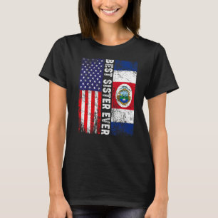 Best Sister Ever Mother's Day Costa Rica Us Flag T-Shirt