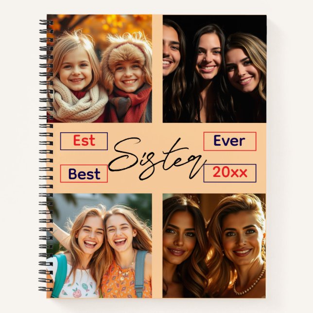 Best Sister Ever Personalised Journal with Custom  (Front)