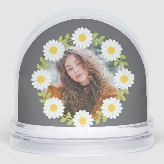 Best Sister Ever Personalised Photo Gift Daisy Snowglobe (Front)