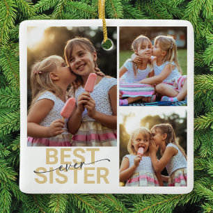 Best Sister Ever Photo Keepsake Ceramic Ornament