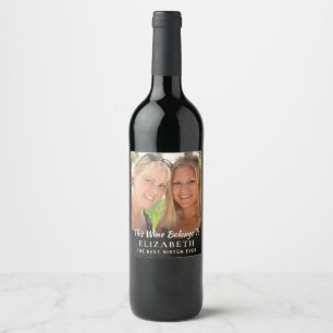 Best Sister Ever Photo Personalised Wine Label