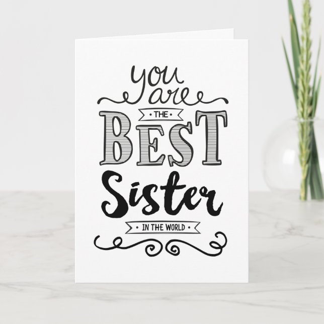 Best Sister in the World Birthday Card (Front)