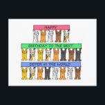 Best Sister in the World Happy Birthday Cats Postcard<br><div class="desc">Cute cartoon kittens holding up banners that say 'Happy Birthday to the best sister in the world'.</div>