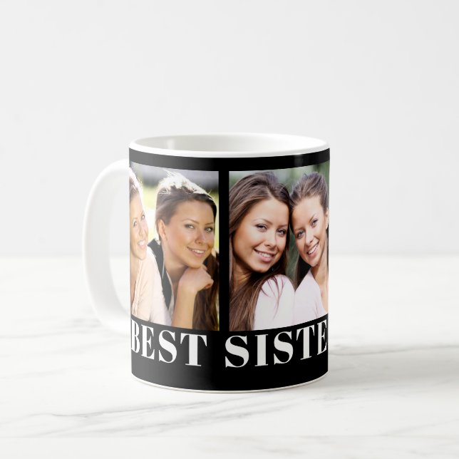 Best Sister Photo Collage  Coffee Mug (Front Left)