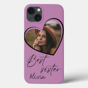  Best Sister Photo Elegant  Modern Pink iPhone 13 Case