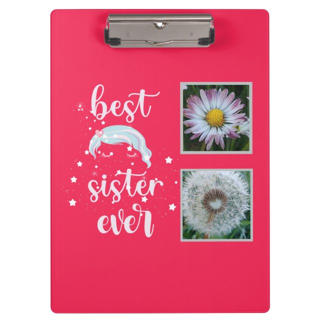 Best Sister Photo Template Clipboard (Front)