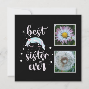 Best Sister Photo Template Flat Card