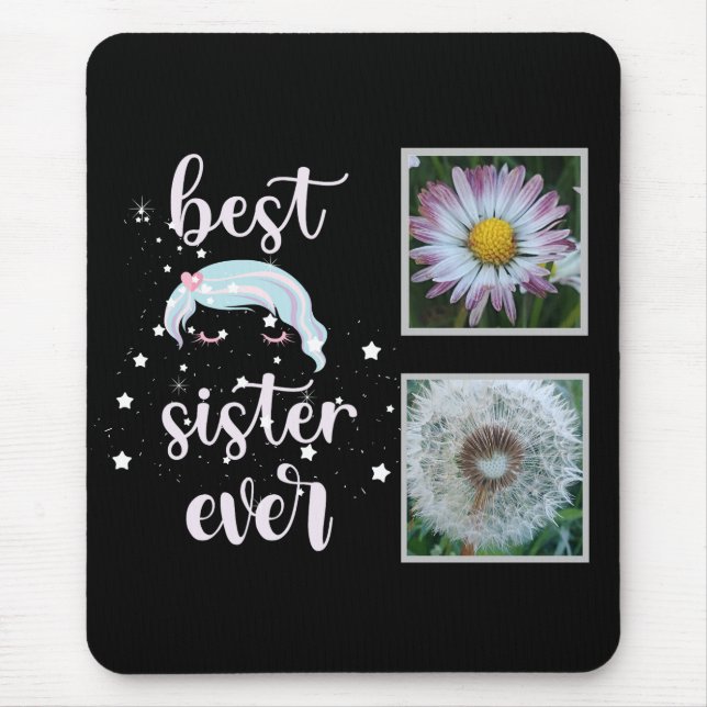 Best Sister Photo Template Mouse Mat (Front)