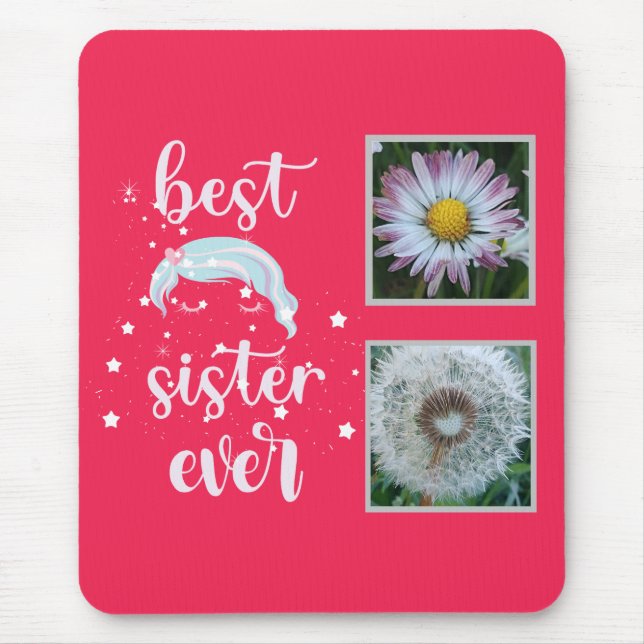 Best Sister Photo Template Mouse Mat (Front)