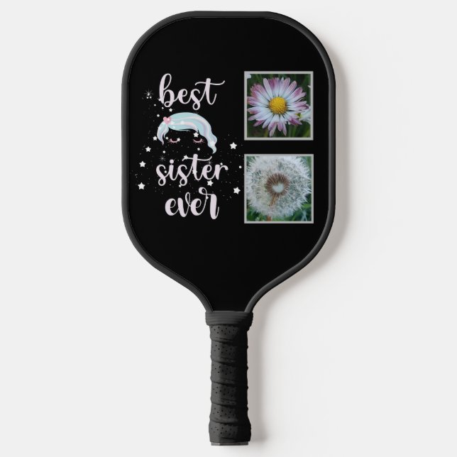 Best Sister Photo Template Pickleball Paddle (Front)