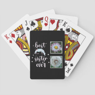 Best Sister Photo Template Playing Cards