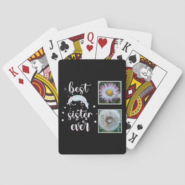 Best Sister Photo Template Playing Cards (Back)