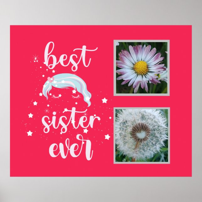 Best Sister Photo Template Poster (Front)