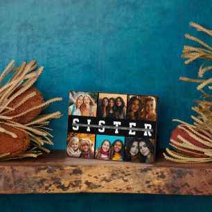 Best Sister Script Collage Photo & Names Plaque