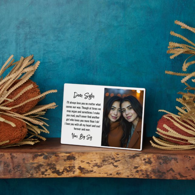 Best sister Script Gift For sister Photo Collage Plaque (Side)