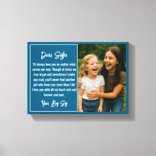 Best Sister Script Photo Collage Canvas Print