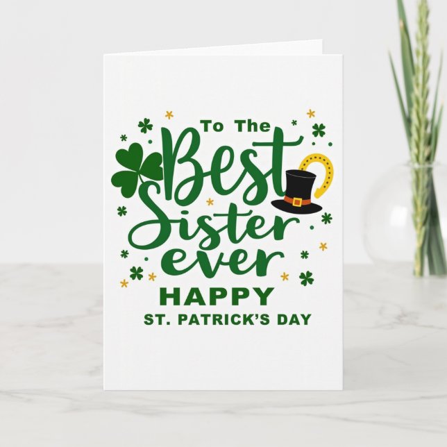 Best Sister St Patricks Day Card (Front)