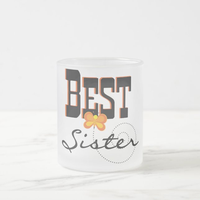 Best Sister T-shirts and Gifts Frosted Glass Coffee Mug (Center)
