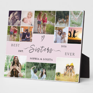Best Sisters Ever – Custom 12-Photo Collage Gift Plaque