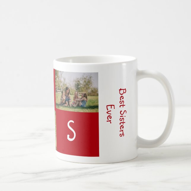 Best Sisters Ever Love SIS 3 Custom Photos Coffee Mug (Right)