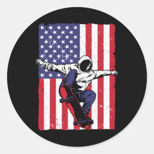 Best Skateboarder Art For Men Women Skateboard Ska Classic Round Sticker